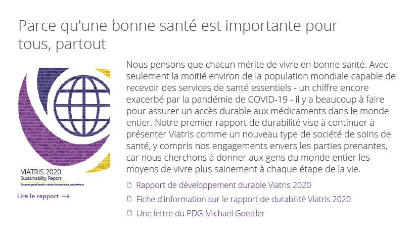 La responsabilité sociétale de Viatris